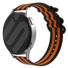 Strap-it® Strap-it Samsung Galaxy Watch 4 Classic 42mm nylon gesp band (zwart/oranje)