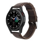 Strap-it® Strap-it Samsung Galaxy Watch 4 Classic 42mm leren bandje (donkerbruin)
