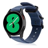 Strap-it® Samsung Galaxy Watch 4 - 40mm nylon gesp band (blauw)