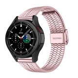 Strap-it® Samsung Galaxy Watch 4 Classic 42mm roestvrij stalen band (rosé pink) Strap-it® Samsung Galaxy Watch 4 Classic 42mm roestvrij stalen band (rosé pink)