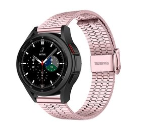Strap-it® Samsung Galaxy Watch 4 Classic 42mm roestvrij stalen band (rosé pink)