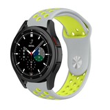 Strap-it® Samsung Galaxy Watch 4 Classic 42mm sport band (grijs/geel) Strap-it® Samsung Galaxy Watch 4 Classic 42mm sport band (grijs/geel)