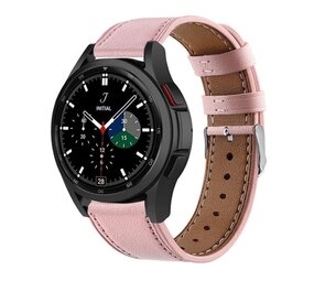 Strap-it® Samsung Galaxy Watch 4 Classic 46mm leren bandje (roze)