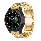 Strap-it® Strap-it Samsung Galaxy Watch 4 Classic 42mm stalen draak bandje (goud)