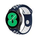 Strap-it® Samsung Galaxy Watch 4 - 40mm sport band (blauw/wit)