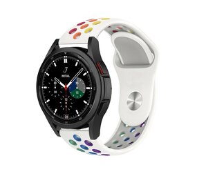 Strap-it® Samsung Galaxy Watch 4 Classic 42mm sport band (wit/kleurrijk) Strap-it® Samsung Galaxy Watch 4 Classic 42mm sport band (wit/kleurrijk)