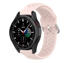 Strap-it® Samsung Galaxy Watch 4 Classic 42mm siliconen bandje met gaatjes (roze)