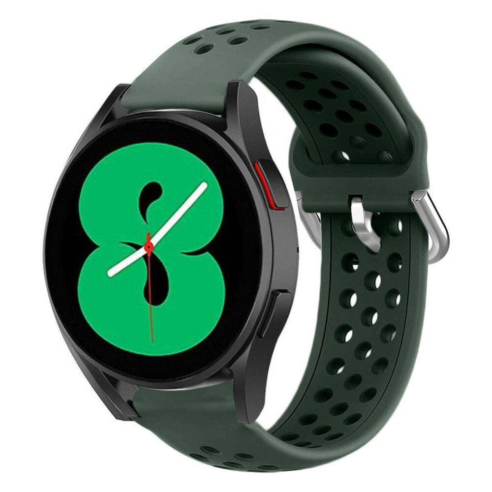 Strap-it® Strap-it Samsung Galaxy Watch 4 - 40mm siliconen bandje met gaatjes (legergroen) Strap-it® Strap-it Samsung Galaxy Watch 4 - 40mm siliconen bandje met gaatjes (legergroen)