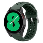 Strap-it® Strap-it Samsung Galaxy Watch 4 - 40mm siliconen bandje met gaatjes (legergroen)