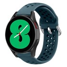 Strap-it® Strap-it Samsung Galaxy Watch 4 - 40mm siliconen bandje met gaatjes (rock green)