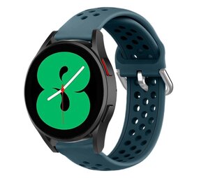 Strap-it® Samsung Galaxy Watch 4 - 40mm siliconen bandje met gaatjes (rock green)
