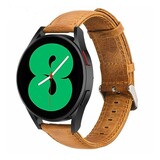 Strap-it® Samsung Galaxy Watch 4 - 40mm leren bandje (bruin)