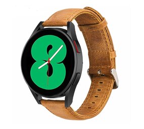 Strap-it® Samsung Galaxy Watch 4 - 40mm leren bandje (bruin)