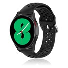 Strap-it® Strap-it Samsung Galaxy Watch 4 - 40mm siliconen bandje met gaatjes (zwart)