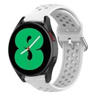 Strap-it® Strap-it Samsung Galaxy Watch 4 - 40mm siliconen bandje met gaatjes (wit)