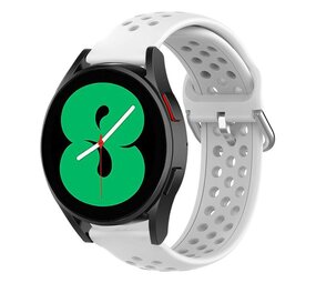 Strap-it® Samsung Galaxy Watch 4 - 40mm siliconen bandje met gaatjes (wit)