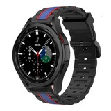 Strap-it® Samsung Galaxy Watch 4 Classic 42mm Special Edition Band (zwart/blauw) Strap-it® Samsung Galaxy Watch 4 Classic 42mm Special Edition Band (zwart/blauw)