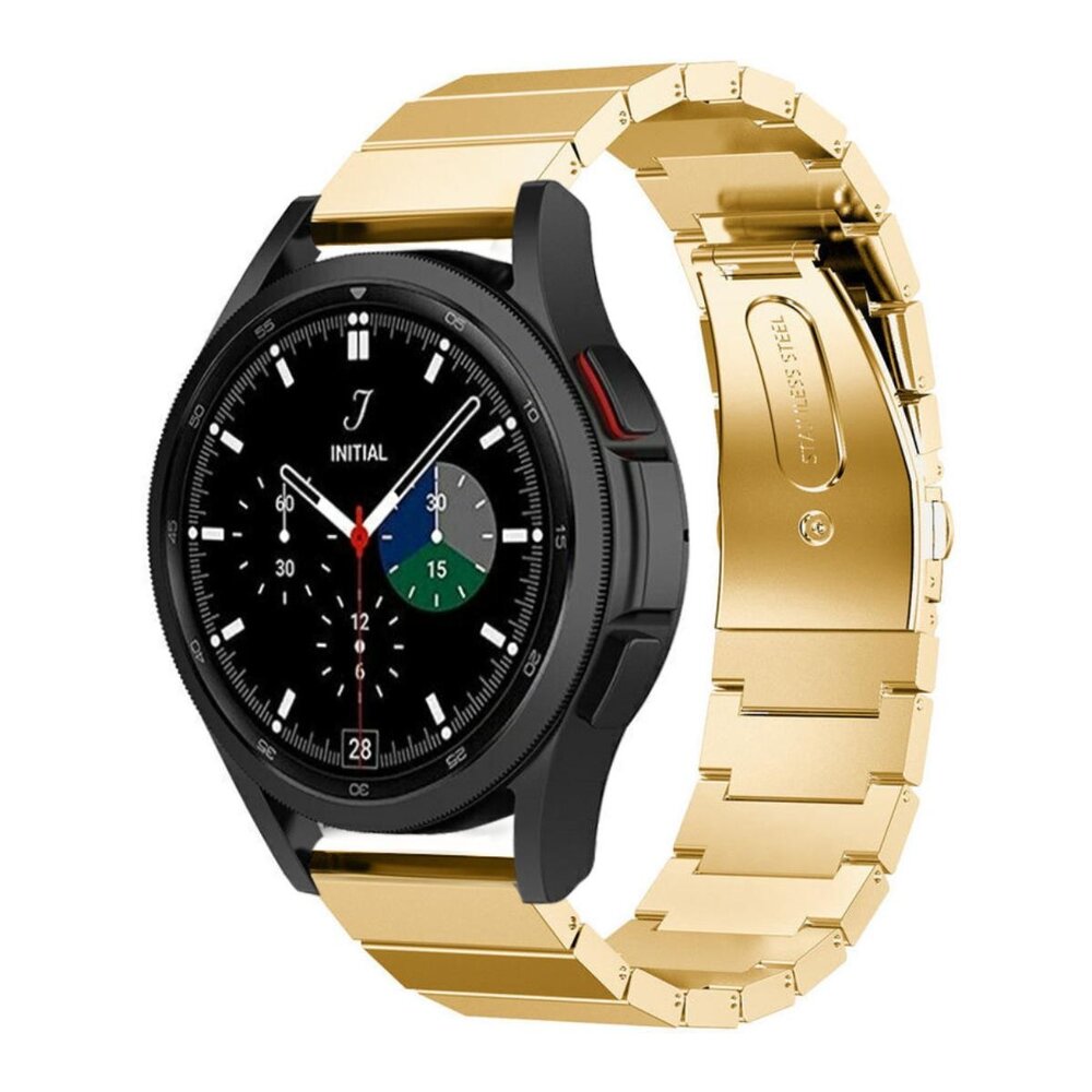 Strap-it® Strap-it Samsung Galaxy Watch 4 Classic 42mm metalen bandje (goud) Strap-it® Strap-it Samsung Galaxy Watch 4 Classic 42mm metalen bandje (goud)