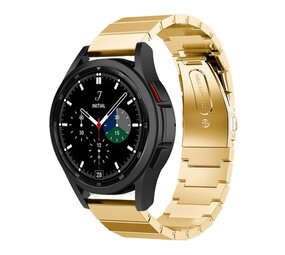 Strap-it® Samsung Galaxy Watch 4 Classic 42mm metalen bandje (goud)