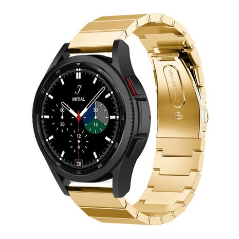 Strap-it® Strap-it Samsung Galaxy Watch 4 Classic 42mm metalen bandje (goud) Strap-it® Strap-it Samsung Galaxy Watch 4 Classic 42mm metalen bandje (goud)