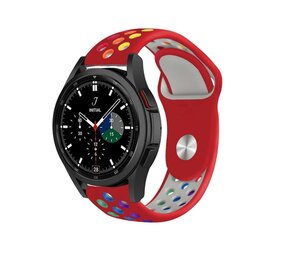 Strap-it® Samsung Galaxy Watch 4 Classic 42mm sport band (rood/kleurrijk)