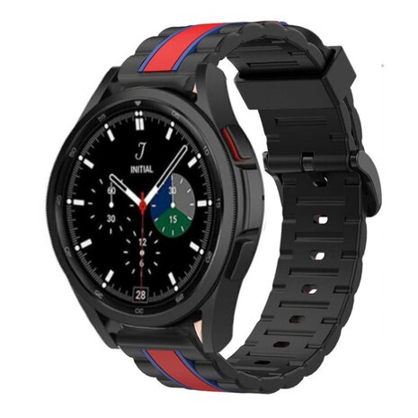 Strap-it® Strap-it Samsung Galaxy Watch 4 Classic 42mm Special Edition Band (zwart/rood) Strap-it® Strap-it Samsung Galaxy Watch 4 Classic 42mm Special Edition Band (zwart/rood)