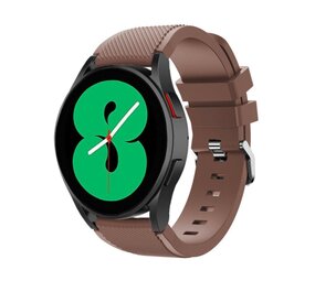 Strap-it® Samsung Galaxy Watch 4 - 44mm siliconen bandje (koffiebruin)