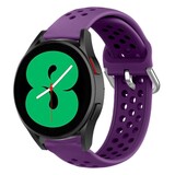 Strap-it® Samsung Galaxy Watch 4 - 40mm siliconen bandje met gaatjes (paars)