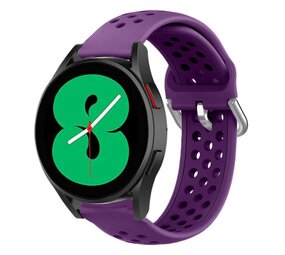 Strap-it® Samsung Galaxy Watch 4 - 40mm siliconen bandje met gaatjes (paars)