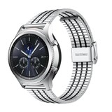 Strap-it® Samsung Gear S3 roestvrij stalen band (zilver/zwart)