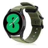 Strap-it® Samsung Galaxy Watch 4 - 40mm nylon gesp band (groen)
