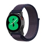 Strap-it® Samsung Galaxy Watch 4 - 44mm nylon band (paars/blauw)