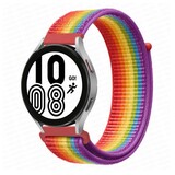 Strap-it® Samsung Galaxy Watch 4 - 44mm nylon band (regenboog)