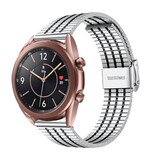 Strap-it® Samsung Galaxy Watch 3 41mm roestvrij stalen band (zilver/zwart)