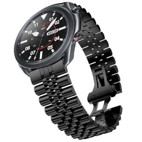 Strap-it® Strap-it Samsung Galaxy Watch 3 45mm Jubilee stalen band (zwart) Strap-it® Strap-it Samsung Galaxy Watch 3 45mm Jubilee stalen band (zwart)