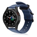 Strap-it® Samsung Galaxy Watch 4 Classic 42mm nylon gesp band (blauw)