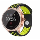 Strap-it® Fossil Gen 5e - 42mm sport band - zwart/geel