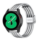 Strap-it® Strap-it Samsung Galaxy Watch 4 - 40mm roestvrij stalen band (zilver/zwart)
