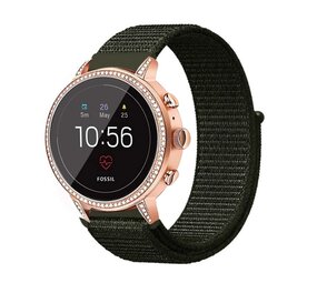 Strap-it® Fossil Gen 5e - 42mm nylon band (donkergroen)