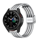 Strap-it® Strap-it Samsung Galaxy Watch 4 Classic 42mm roestvrij stalen band (zilver/zwart)