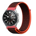 Strap-it® Strap-it Samsung Galaxy Watch 3 - 45mm nylon band (zwart/oranje)