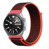 Strap-it® Samsung Galaxy Watch 3 - 45mm nylon band (zwart/oranje)