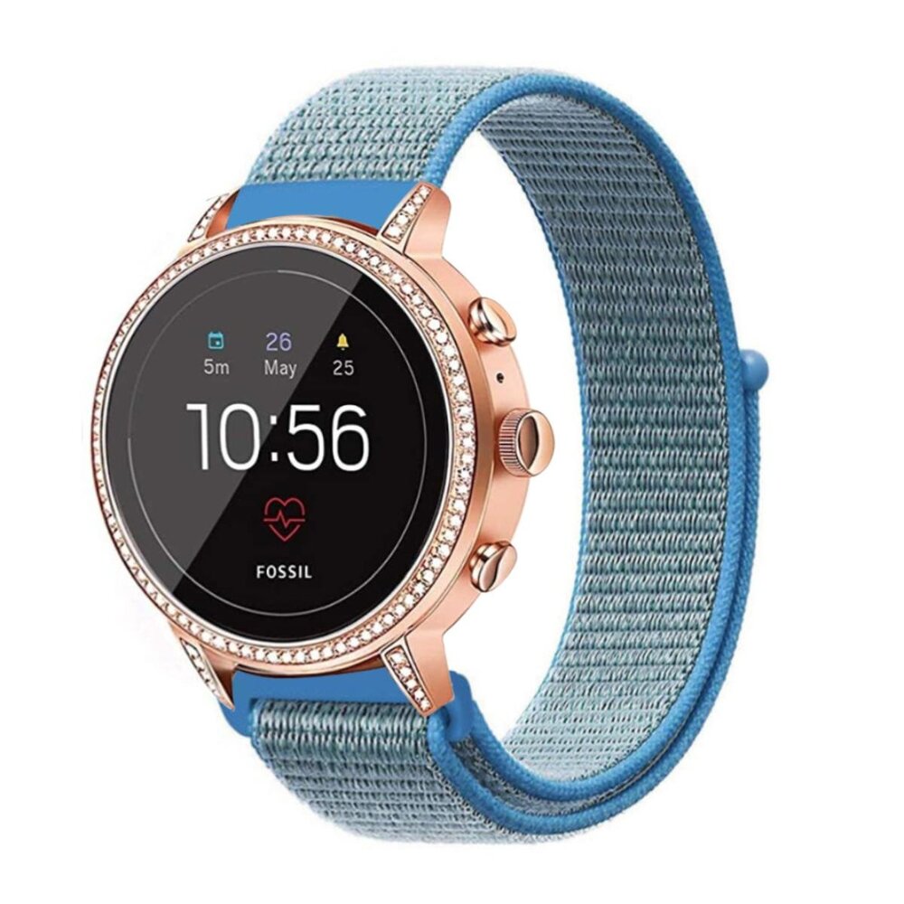 Strap-it® Strap-it Fossil Gen 5e - 42mm nylon band (blauw)