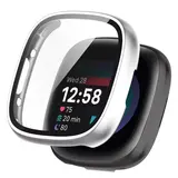Strap-it® Fitbit Versa 4 / Sense 2 hard case met glas (zilver)