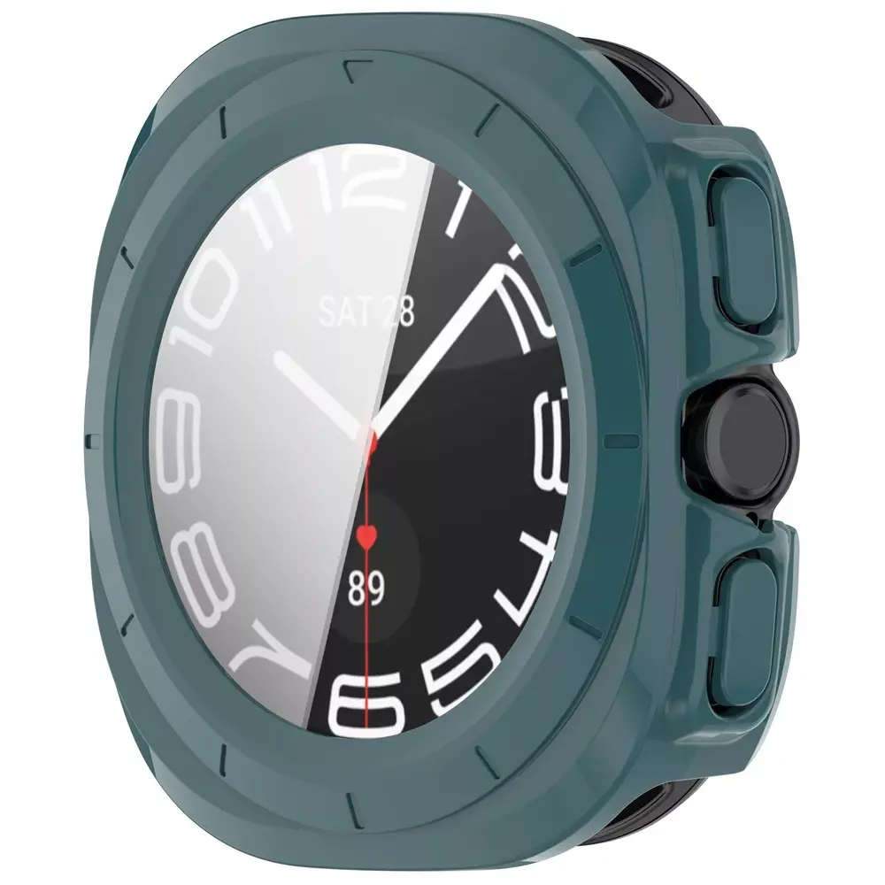 Strap-it® Strap-it Samsung Galaxy Watch Ultra hard case met glas (dennengroen)