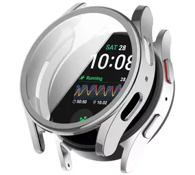 Strap-it® Samsung Galaxy Watch 7 44mm TPU case (zilver) Strap-it® Samsung Galaxy Watch 7 44mm TPU case (zilver)