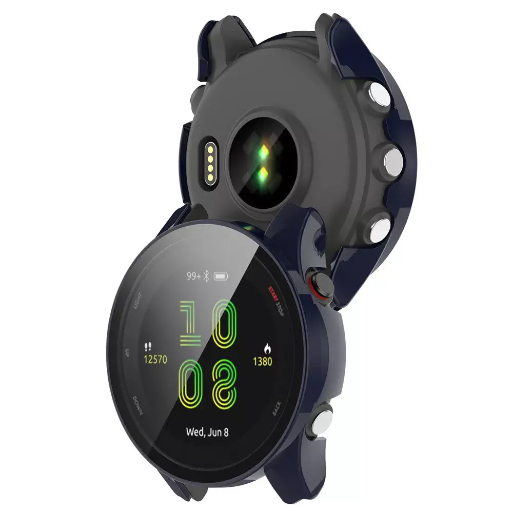 Strap-it® Strap-it Garmin Forerunner 255 hard case met glas (blauw)