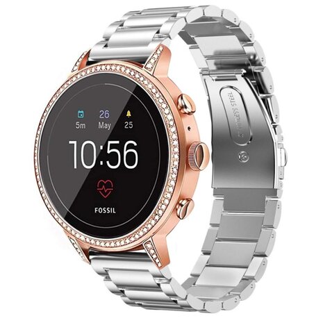 Strap-it® Strap-it Fossil Gen 5e - 42mm stalen band (zilver)