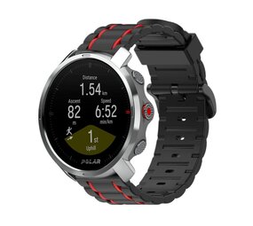 Strap-it® Polar Grit X sport gesp band (zwart/rood) Strap-it® Polar Grit X sport gesp band (zwart/rood)