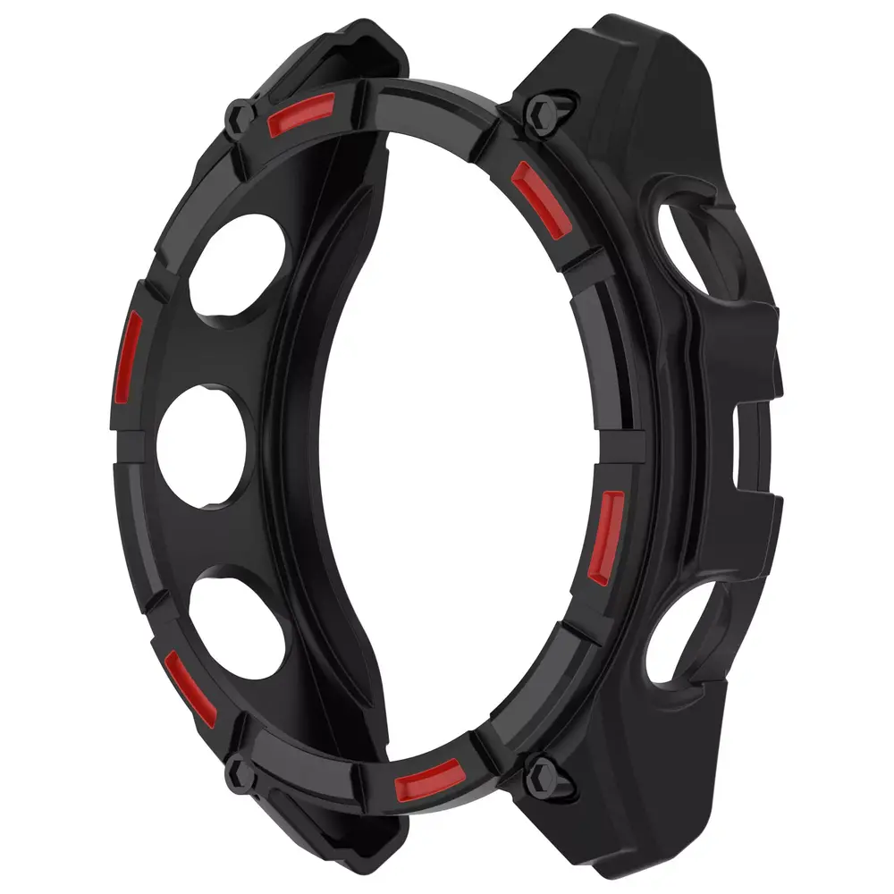Strap-it® Strap-it Garmin Fenix 8 - 51mm SOLAR Rugged TPU case (zwart/rood)